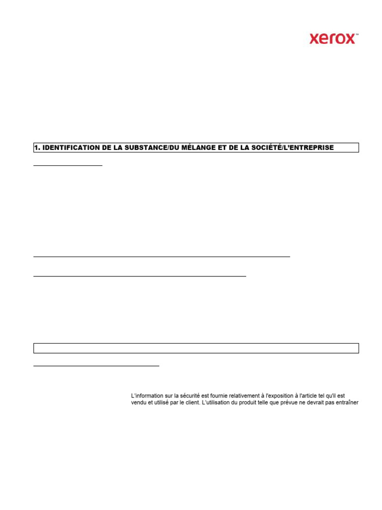 Fiche de sécurité Replenisher Xerox | PDF | Dioxyde de titane | la ...