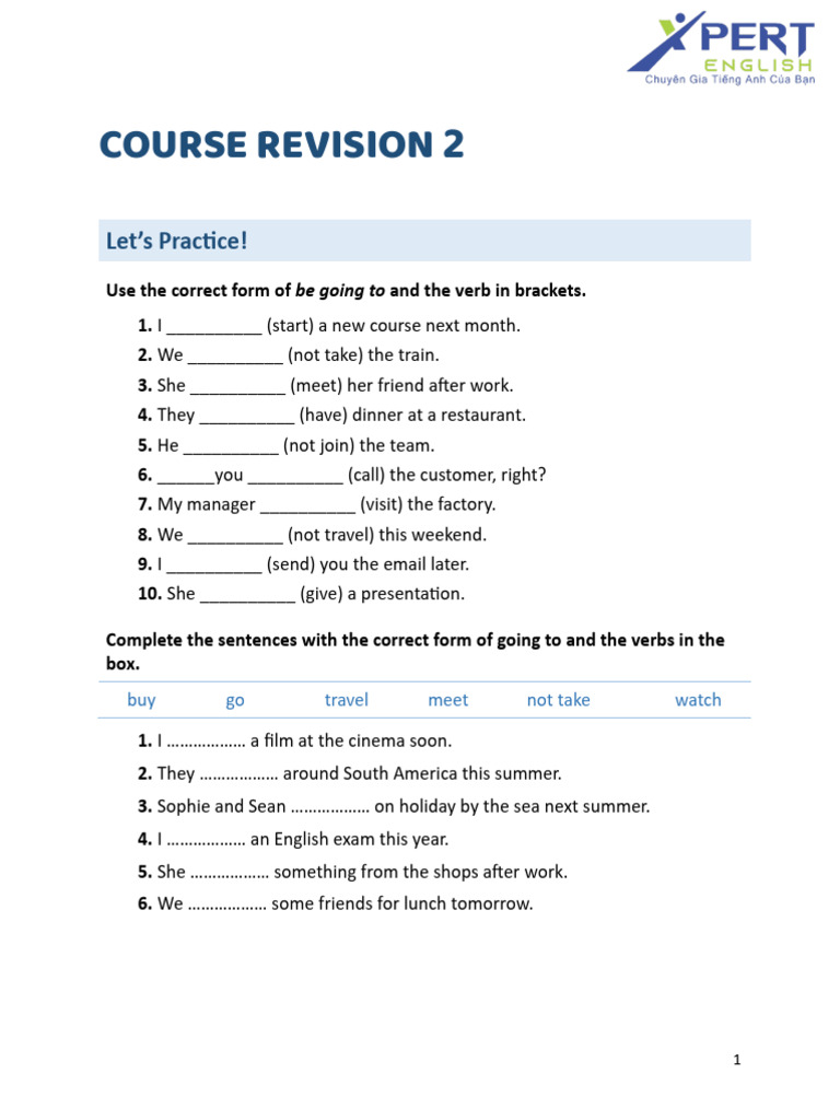Future Plans Practice Exercises | PDF