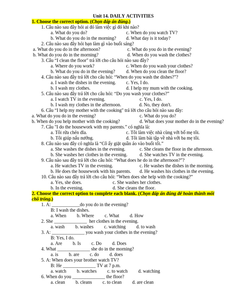 Daily Activities Practice Exercises | PDF | Chess Theory | Chess