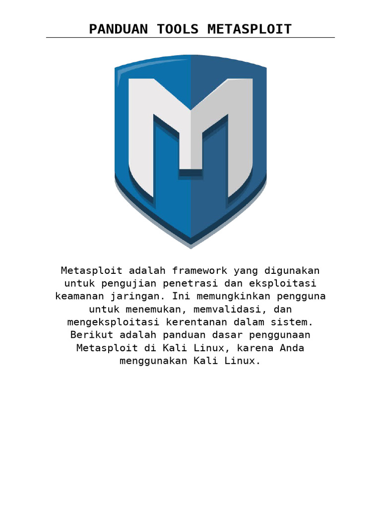 Panduan Tools Metasploit | PDF