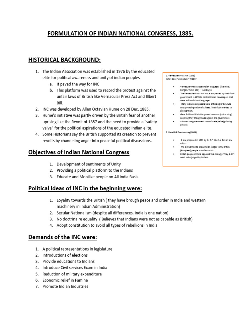 Evolution of Indian National Congress | PDF | British Raj | Indian ...