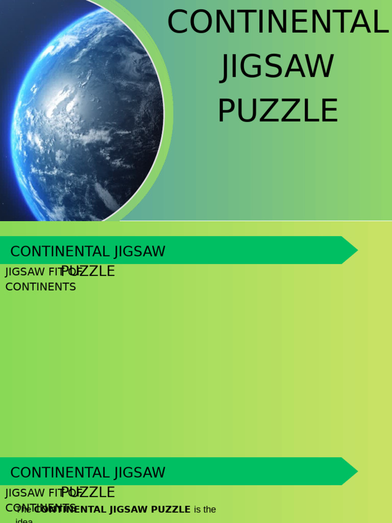 Continental Jigsaw Puzzle Explained | PDF | Plate Tectonics | Geophysics