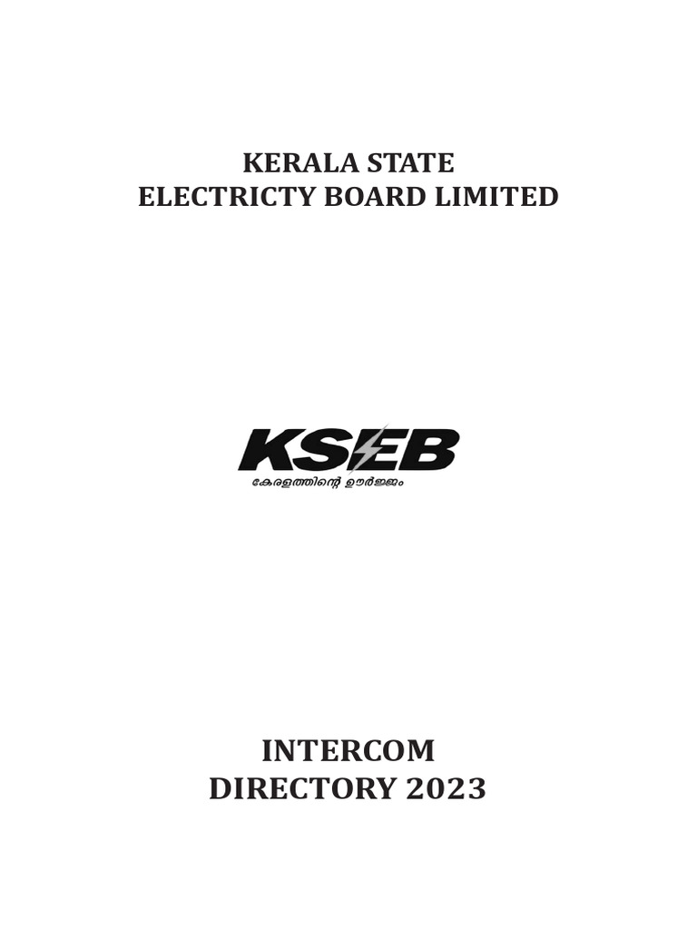 Kerala Electricity Board Intercom Directory 2023 | PDF | Telephone ...