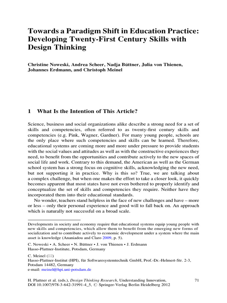 Towards A Paradigm Shift in Education Practice - Developing Twenty ...