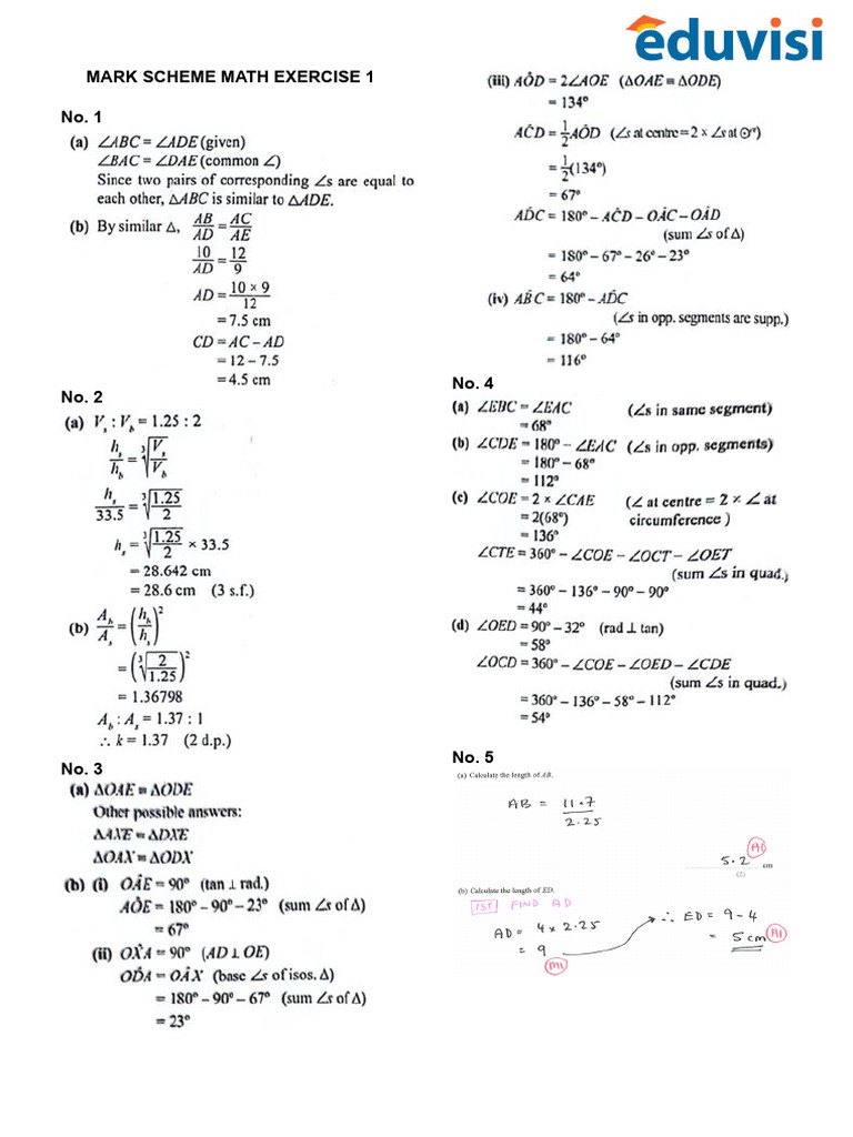Math Exercise 1 - MS | PDF