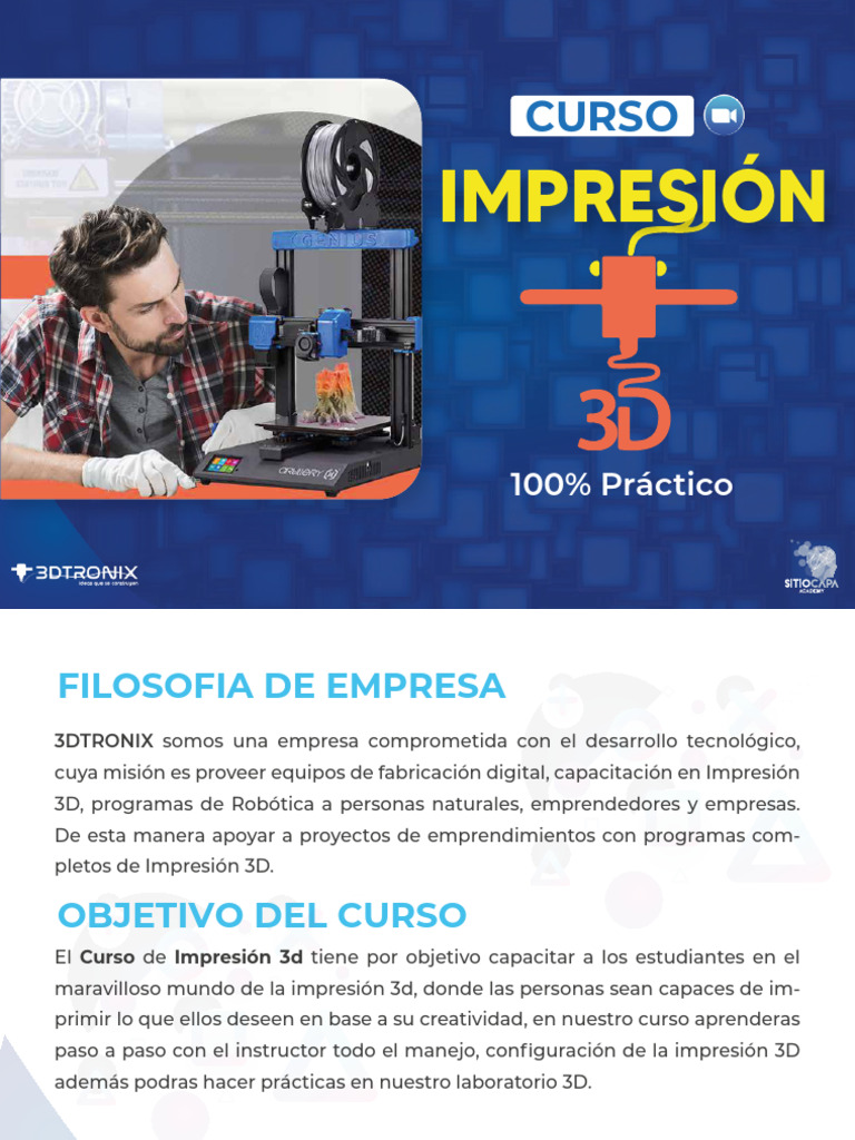 Curso Gratuito de Impresión 3D PDF | PDF | Impresión 3d