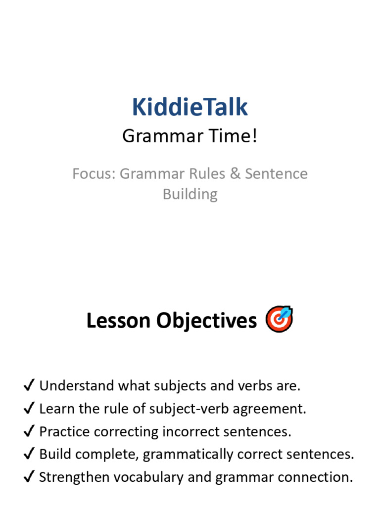 Grammar Rules for Sentence Building | PDF