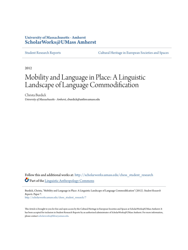 Linguistic Landscapes and Language Commodification | PDF | Linguistics ...