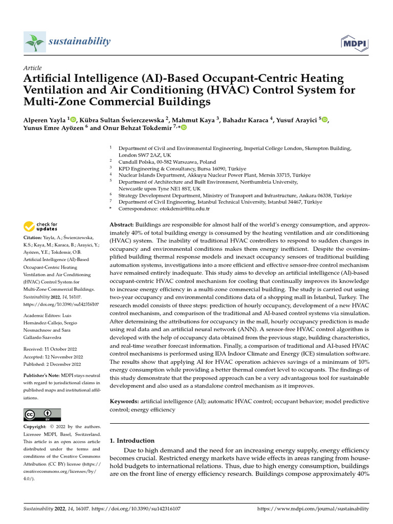 AI-Driven HVAC Control for Energy Efficiency | PDF | Fuzzy Logic ...