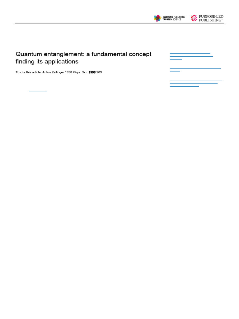 Quantum Entanglement Applications | PDF | Quantum Entanglement ...