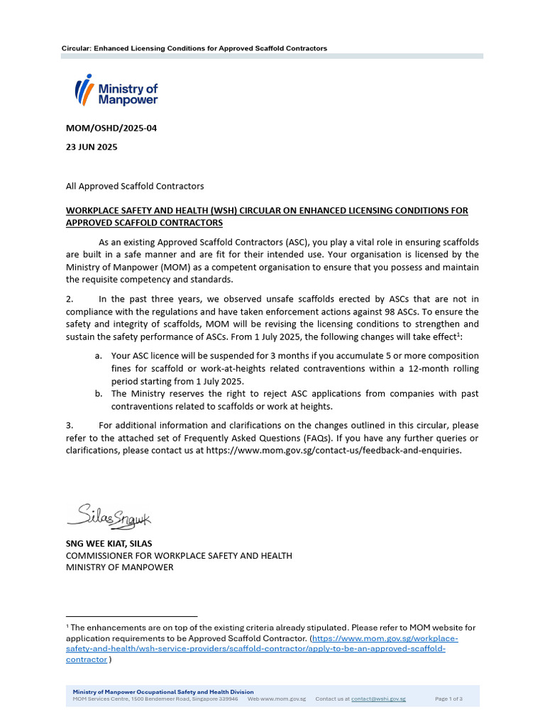 Enhanced Licensing for Scaffold Contractors | PDF | Occupational Safety ...