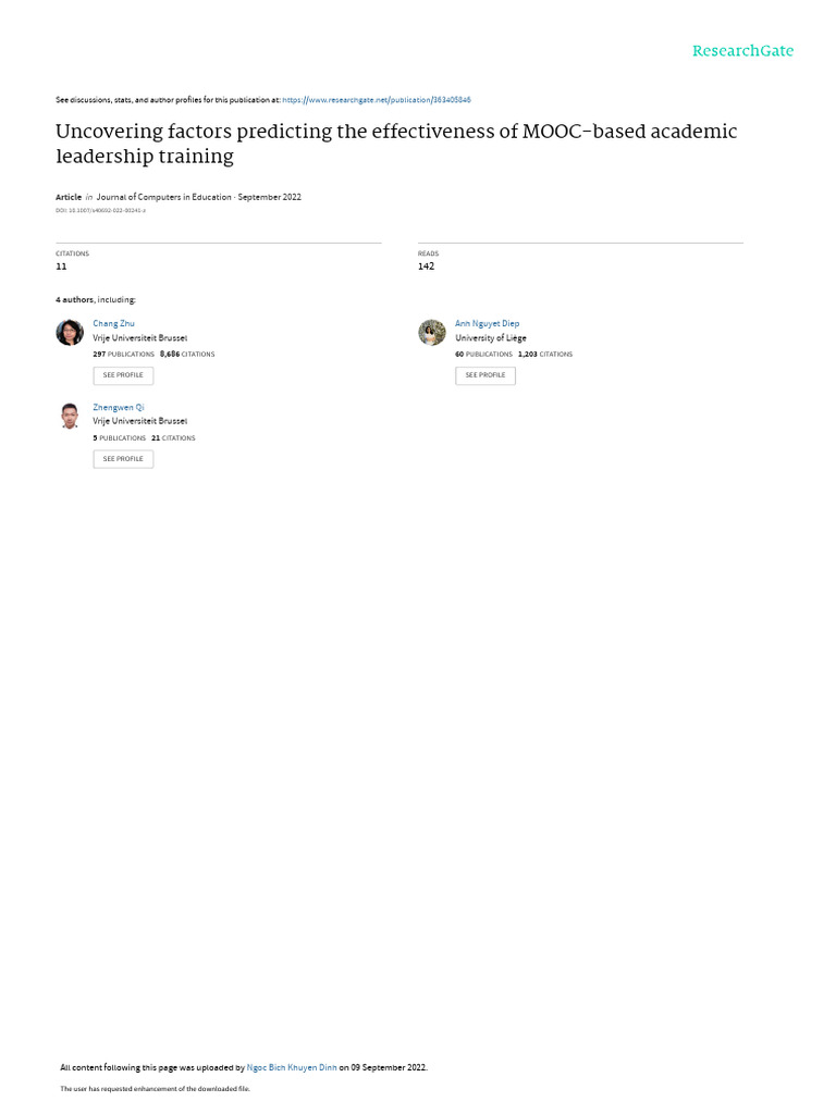 MOOC Effectiveness in Leadership Training | PDF | Massive Open Online ...