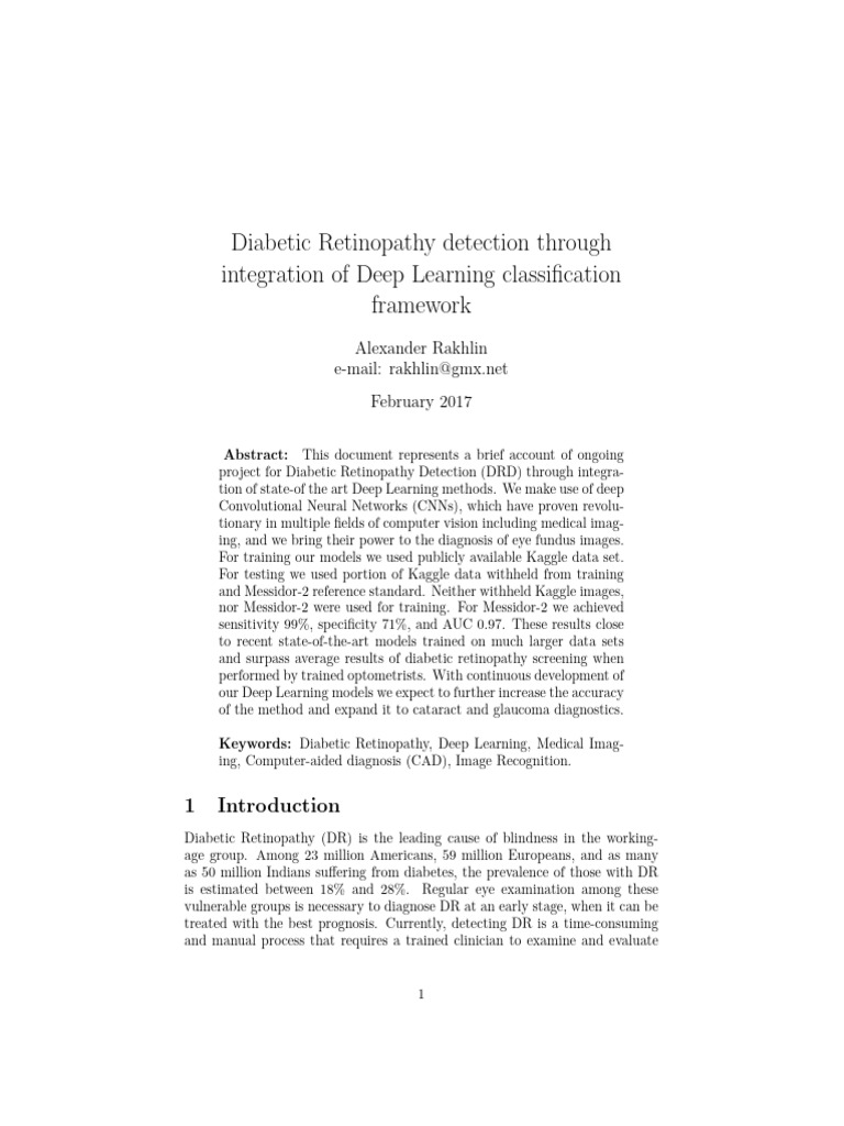 Deep Learning for Diabetic Retinopathy Detection | PDF | Receiver ...