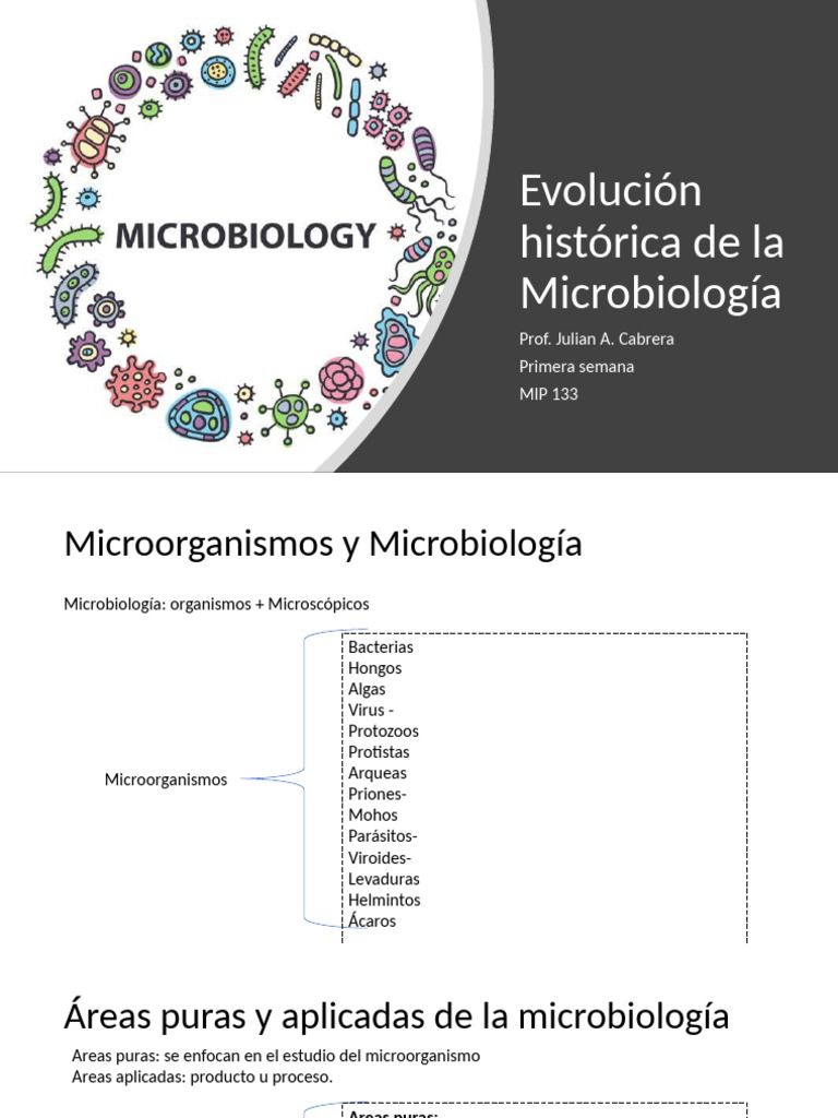 Historia de La Microb. MIP 133 | PDF | Microbiología | Microorganismo