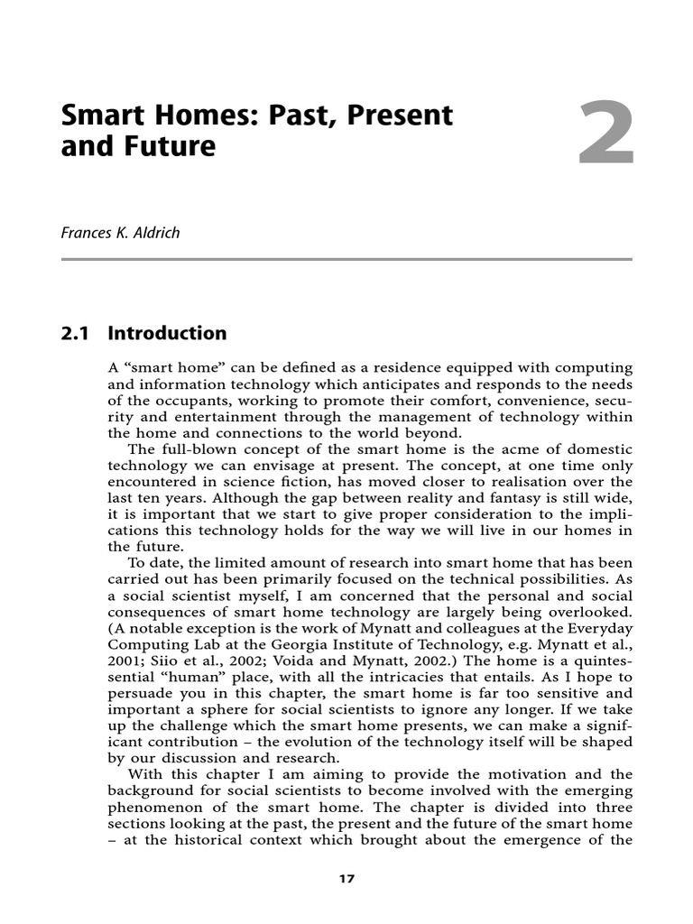 Evolution of Smart Homes: Insights & Future | PDF | Science