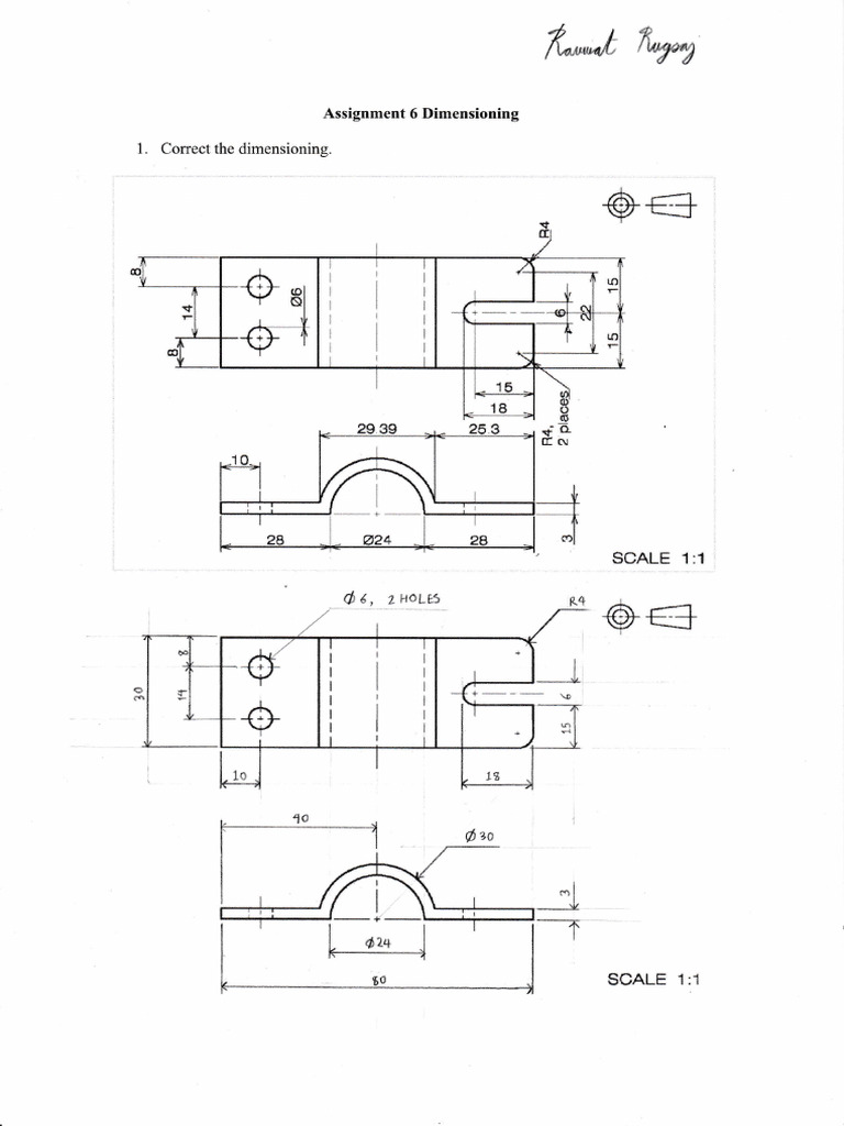 Dimensioning Correction Assignment | PDF
