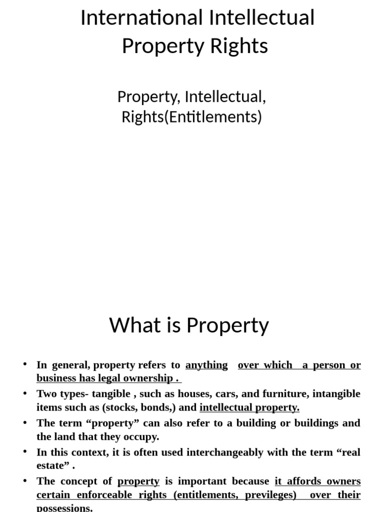 Intellectual Property Rights | PDF | Intellectual Property | Property