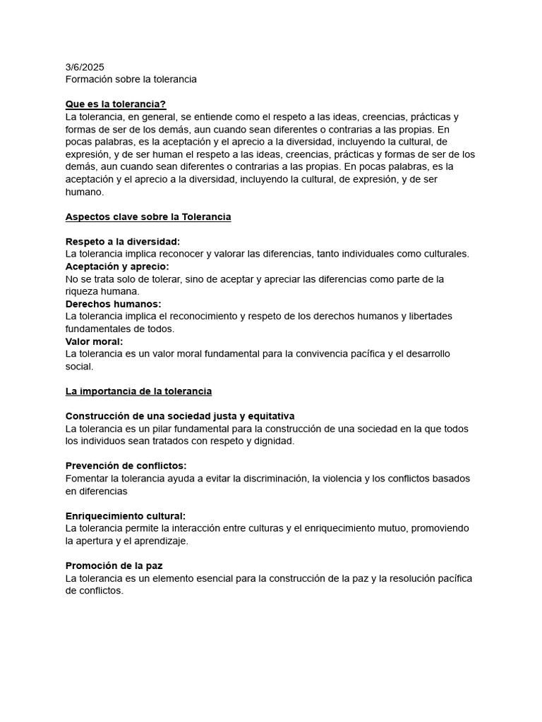 Importancia de la Tolerancia | PDF