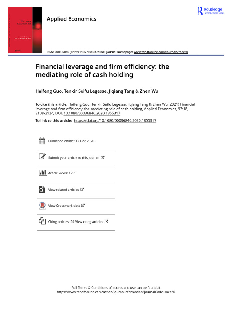 00-Financial Leverage and Firm Efficiency - The Mediating Role of Cash ...