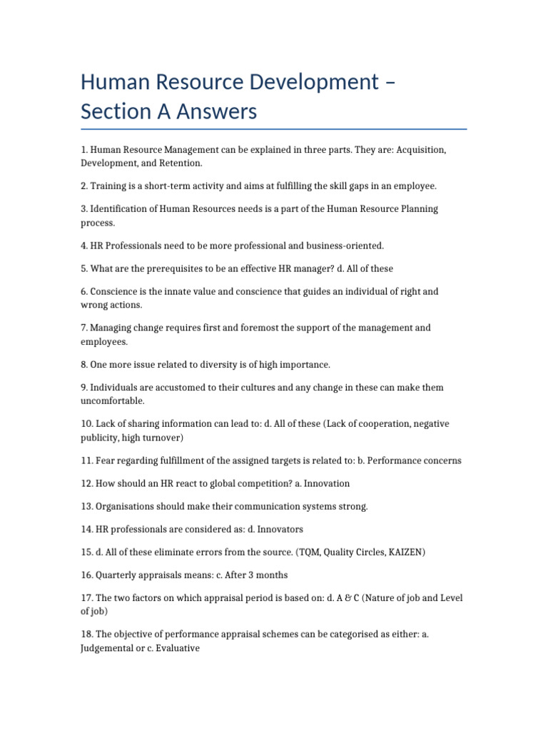 Human Resource Development Insights | PDF | Human Resources ...