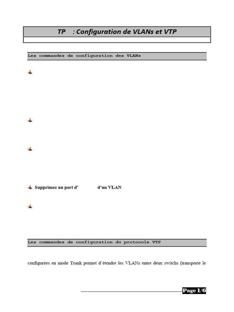 Configuration VLAN et VTP en Réseaux | PDF | Ingénierie informatique ...