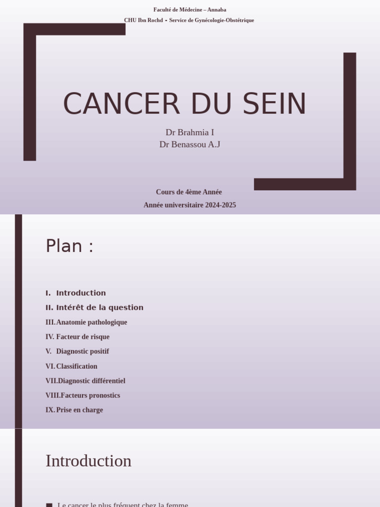 Diagnostic et Prise en Charge du Cancer du Sein | PDF | Cancer du sein ...