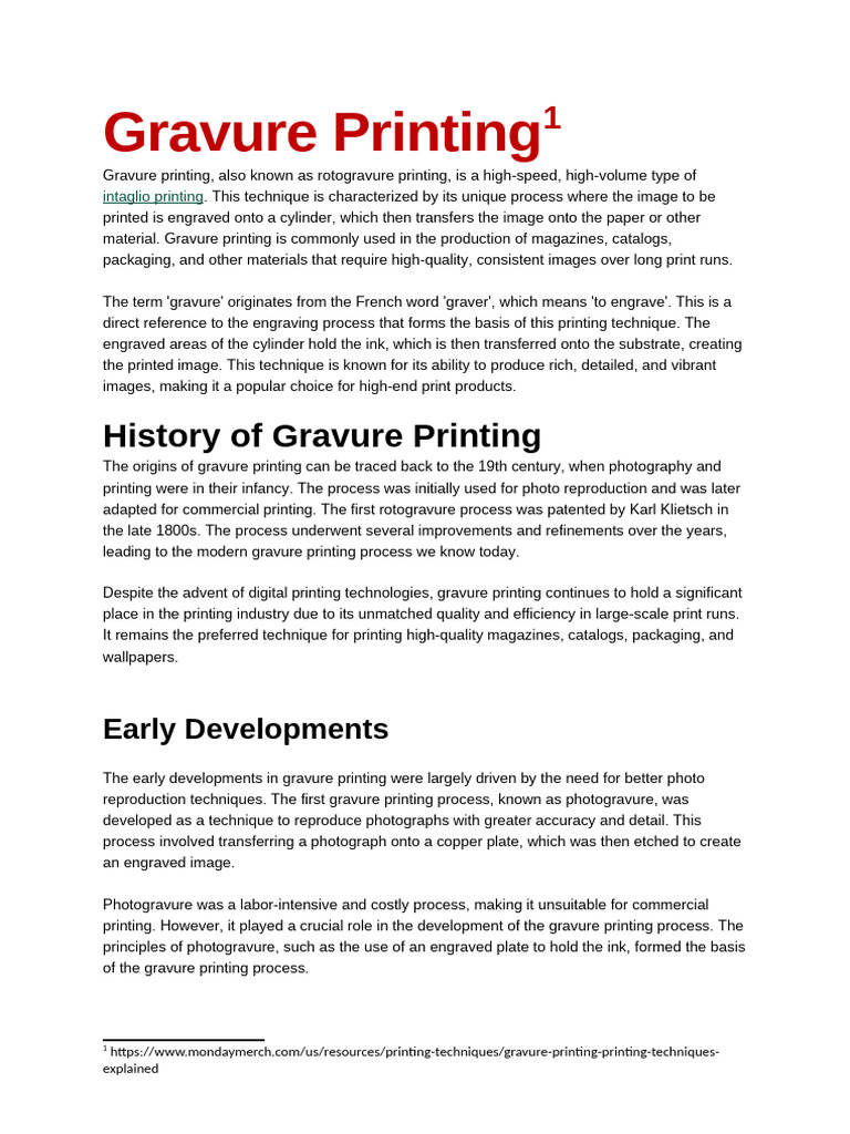 Understanding Gravure Printing Process | PDF | Printing | Engraving