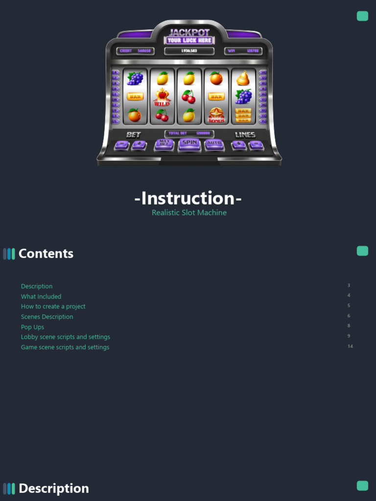 Realistic Slot Machine Asset Overview | PDF | Slot Machine | Computing