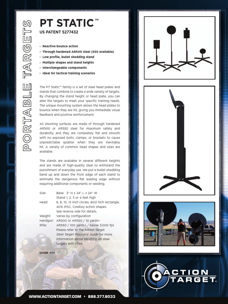 PT Static™ Tactical Steel Targets | PDF | Ballistics | Projectile Weapons
