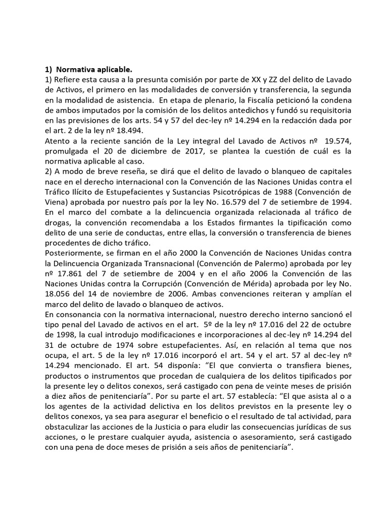 Normativa sobre Lavado de Activos | PDF | Derecho penal | Lavado de dinero