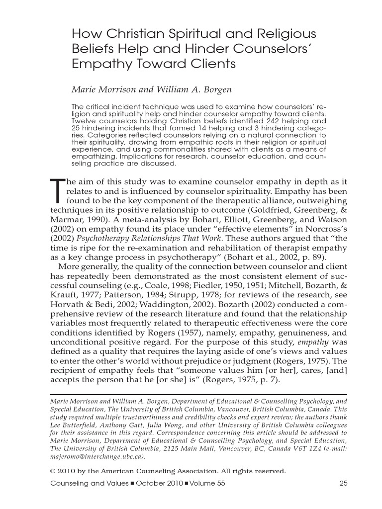 How Christian Spiritual and Religious Beliefs Help and Hinder ...