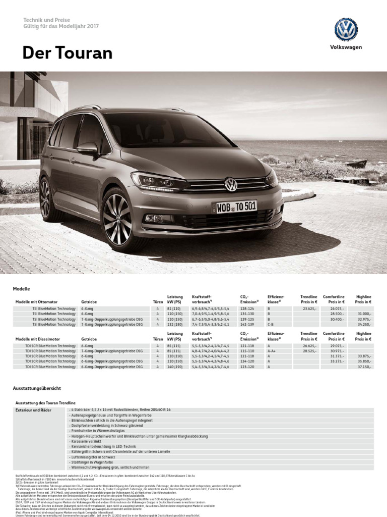 Vw Touran Preisliste 2022 Pdf