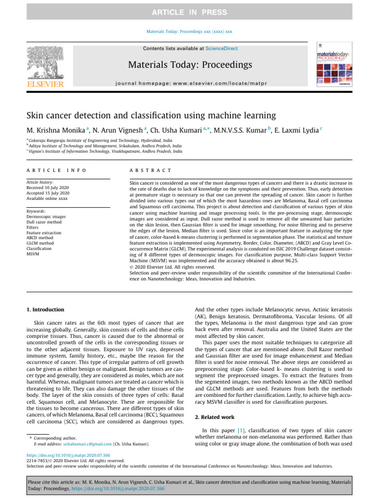 Machine Learning for Skin Cancer Detection | PDF | Image Segmentation ...