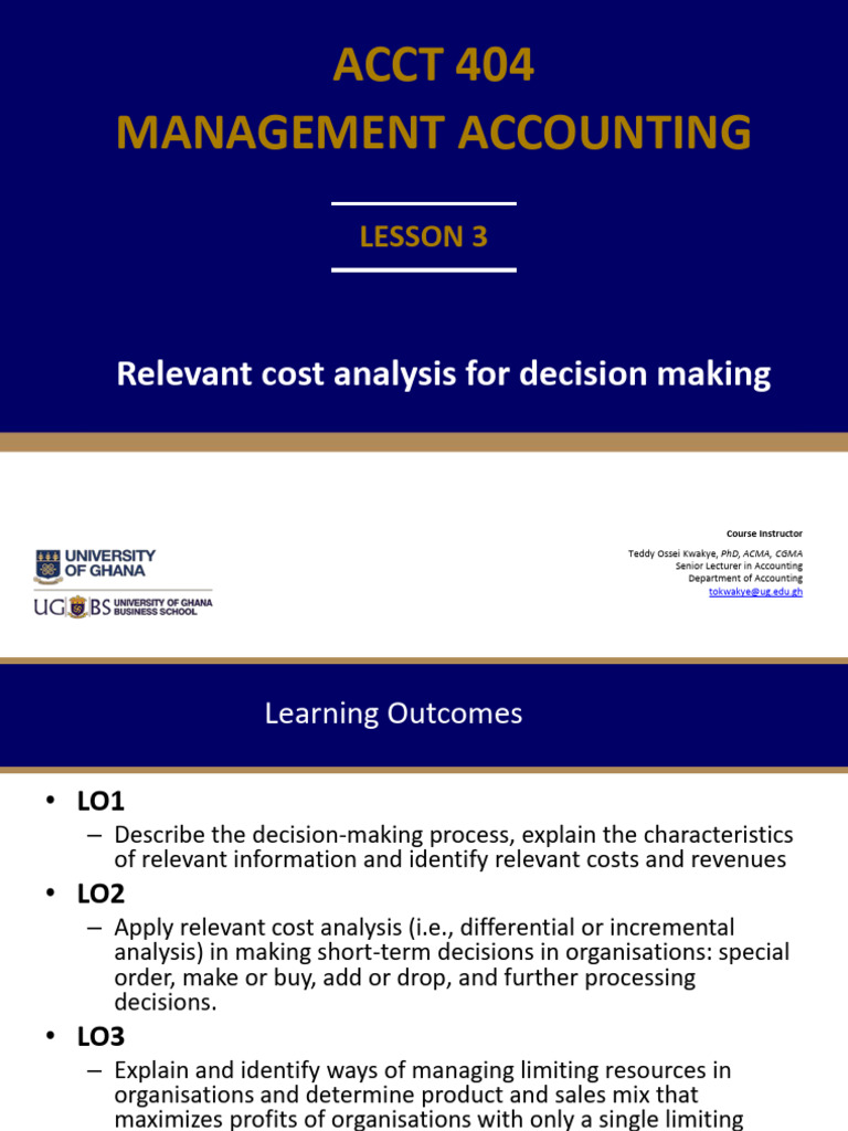 Relevant Cost Analysis for Decisions | PDF | Cost–Benefit Analysis | Cost