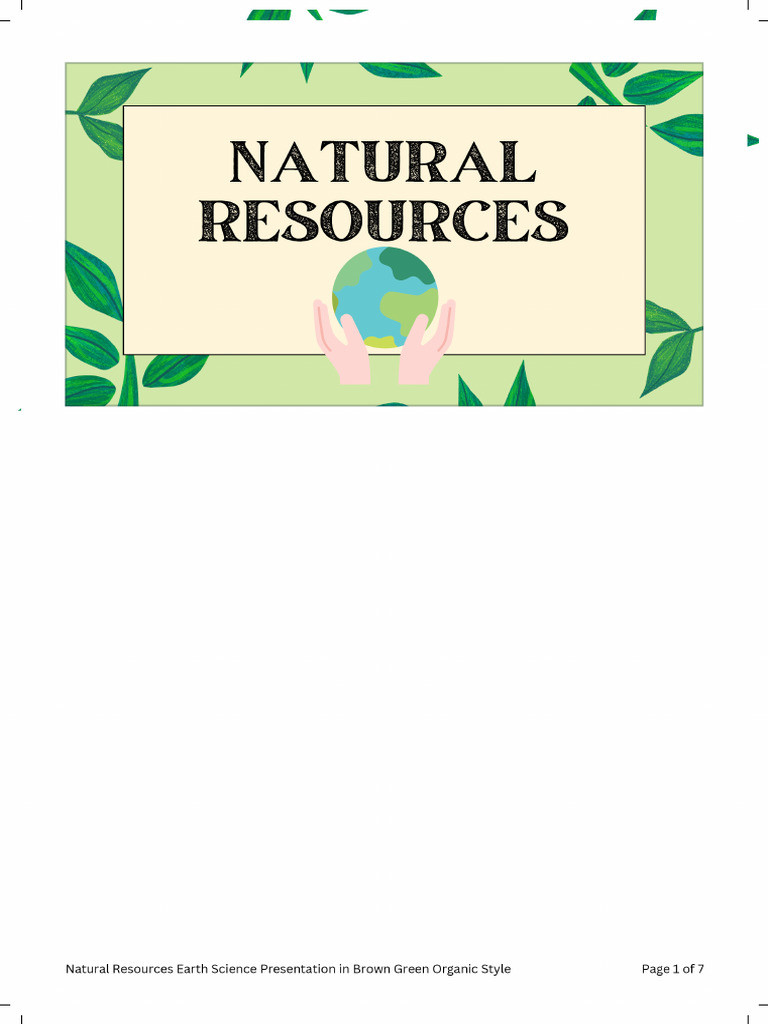 Natural Resources Earth Science Presentation in Brown Green Organic ...