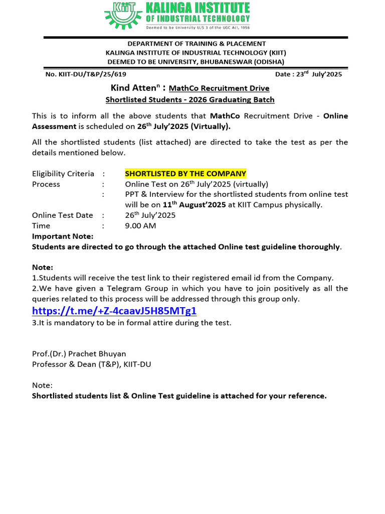 MathCo Online Assessment Details | PDF