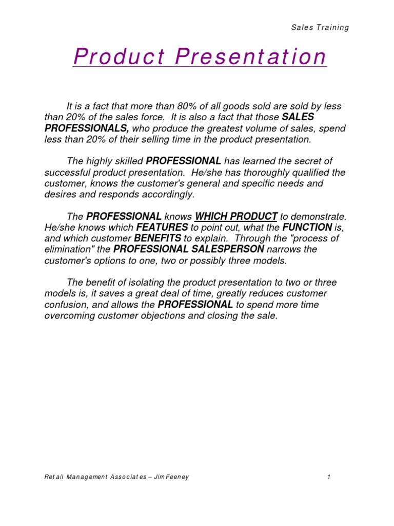 Product Presentation PDF Sales Market (Economics)