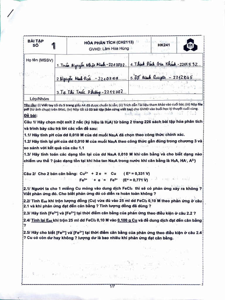 Nhóm 1 - BTL Số 1 | PDF
