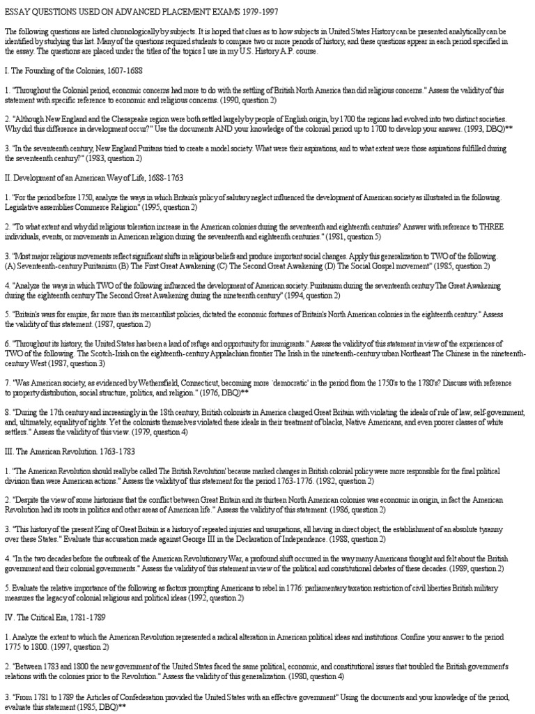Apush dbq rubric image