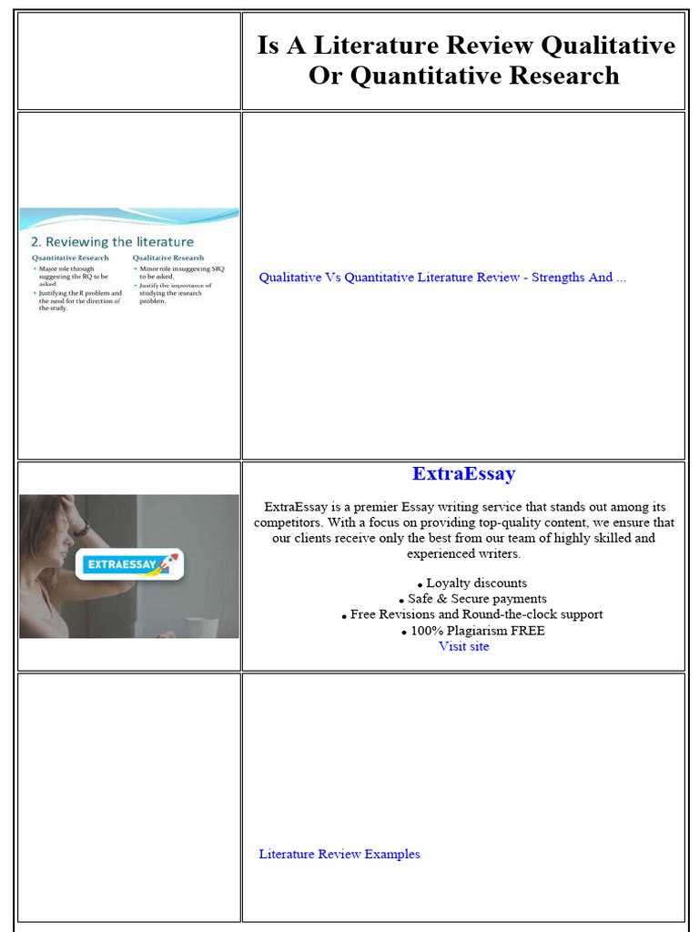 Is A Literature Review Qualitative or Quantitative Research | PDF ...