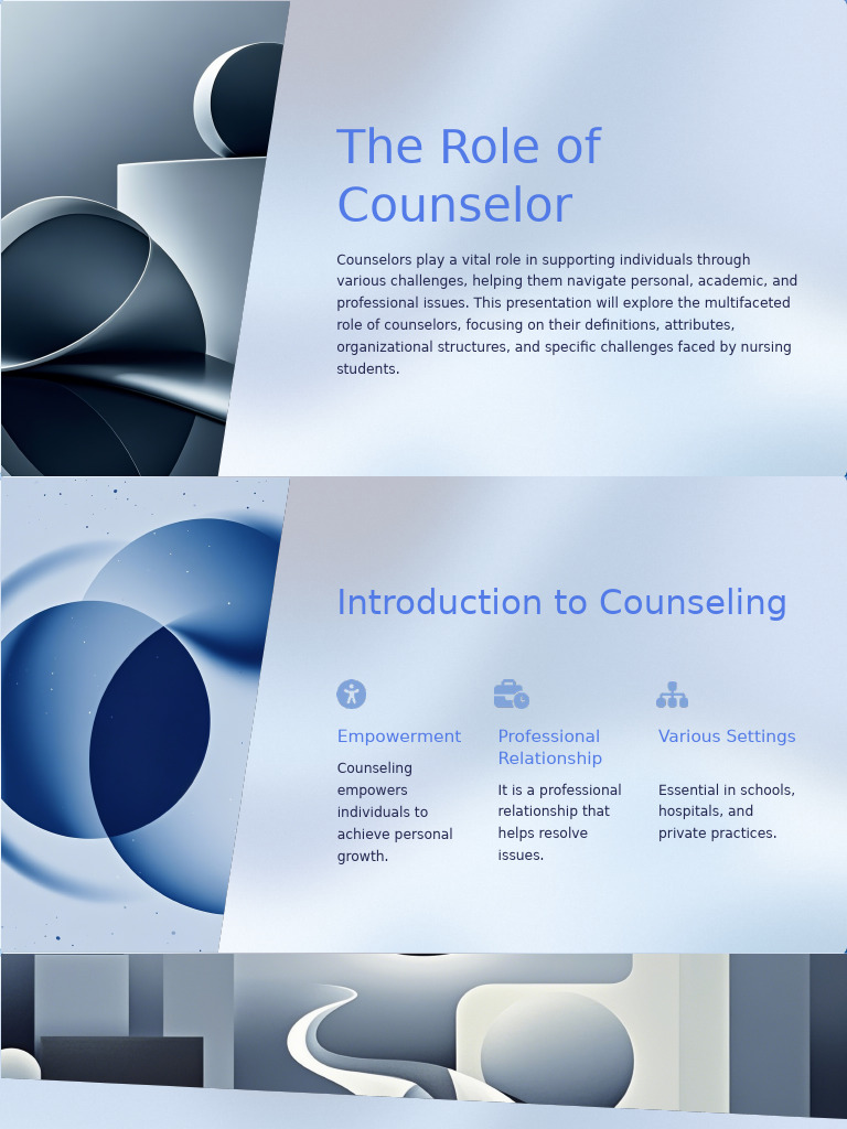 The Role of Counselor | PDF | Counseling Psychology | School Counselor