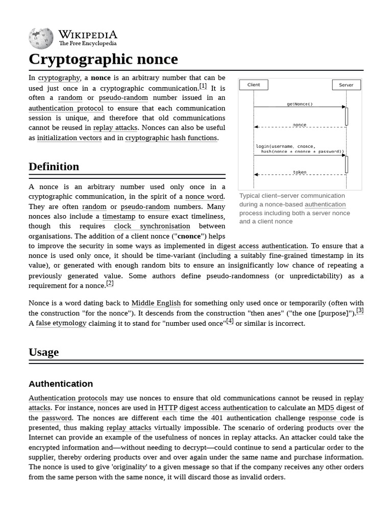 Cryptographic Nonce | PDF | Secure Communication | Espionage Techniques