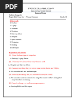 Class 2 Computer Basics and Exercises | PDF