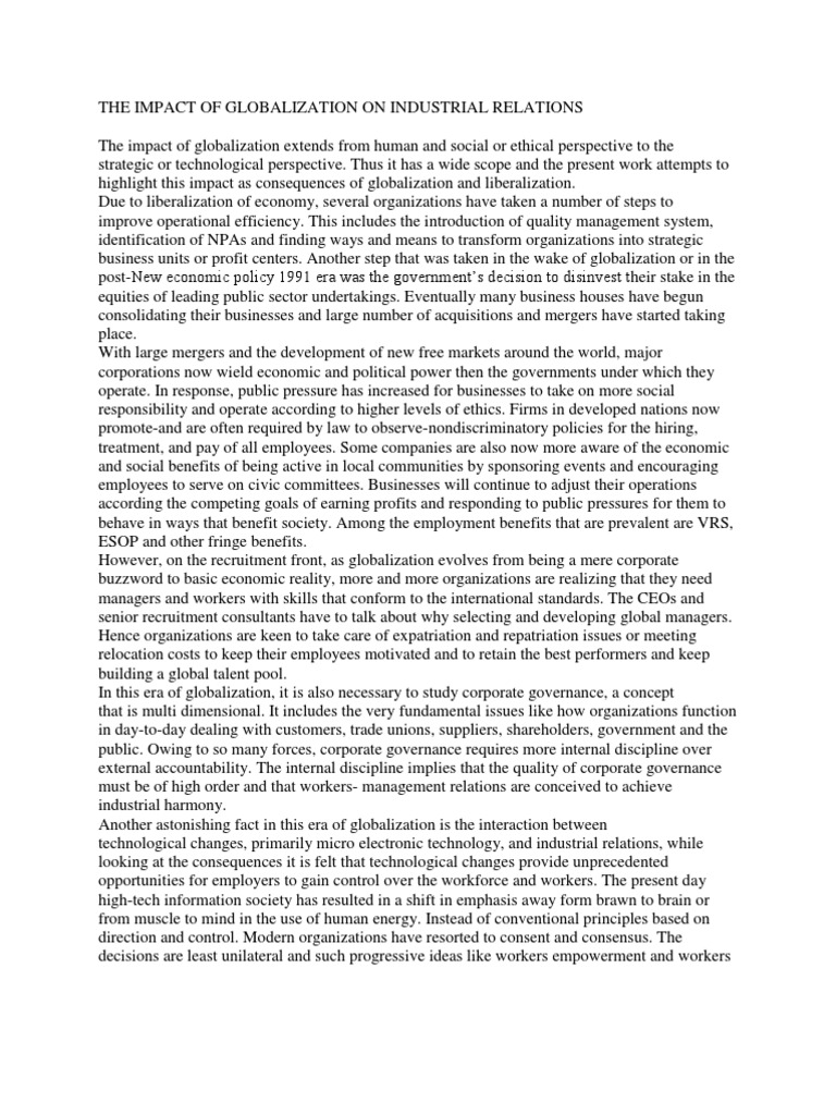 Globalization eliminates jobs in developed nations picture