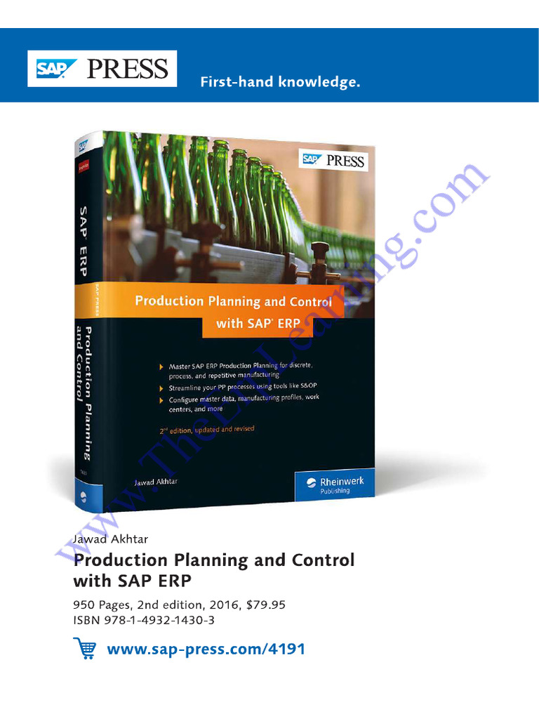 Production Planning and Control With SAP ERP (2nd Ed) Sample | PDF