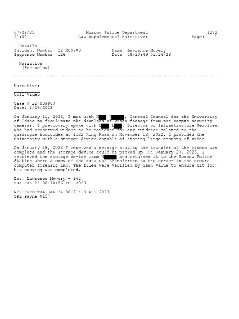 MPD Case 22-M09903: Mowery Narrative | PDF