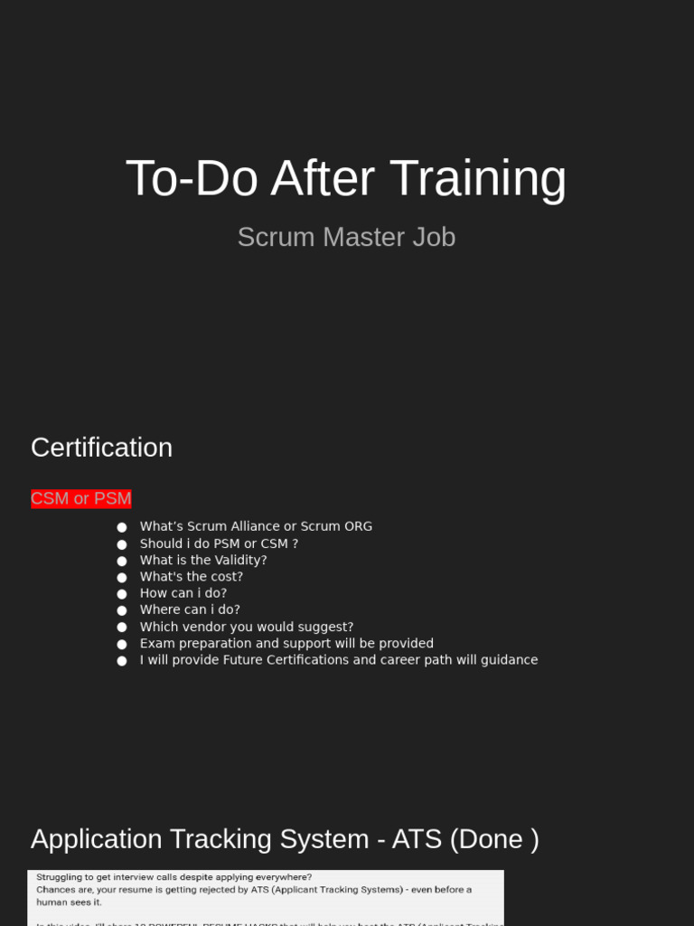 Scrum Master Certification and Job Guide | PDF | Scrum (Software ...