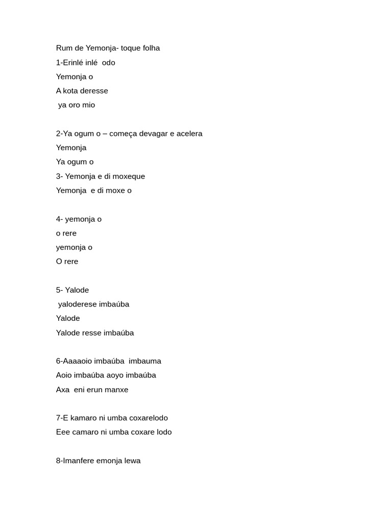 Rum de Yemonja | PDF