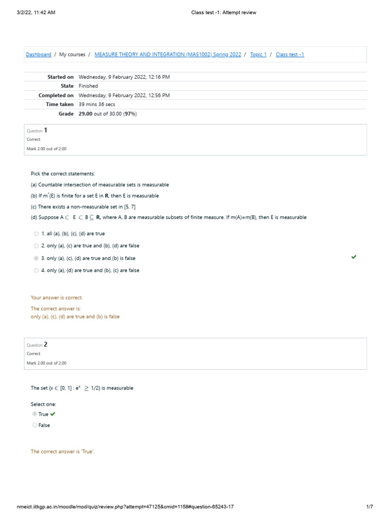 Measure Theory Test Review Errors | PDF | Measure (Mathematics) | Geometry