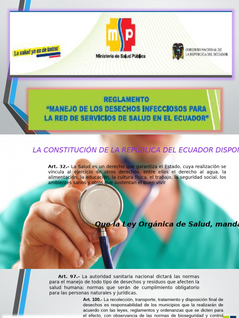 Manual De Desechos Infecciosos Para La Red De Servicios En El Ecuador